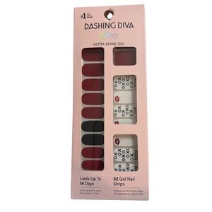 Dashing Diva Red & Black Ultra Shine Gel Nail Strips